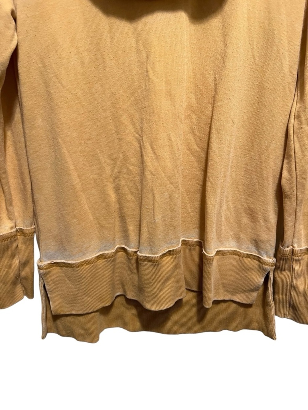 Lucky Brand Mustard Cowl Neck Pullover Faded Style Womens Size Medium - Picture 2 of 7